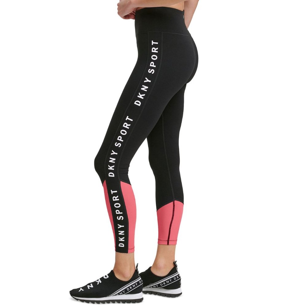 DKNY Sport Womens Colorblocked High Waist 7/8 Length Active Leggings XS | S